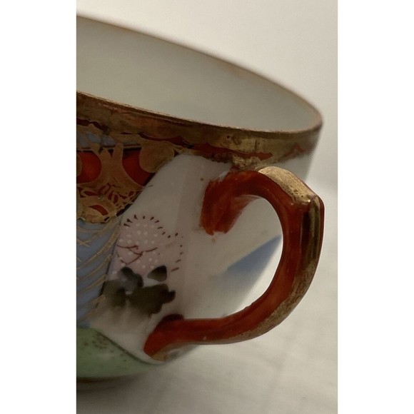 Vintage hand painted Teacup Japanese porcelain Detailed Scenery I E & C Co Japan - Picture 4 of 6